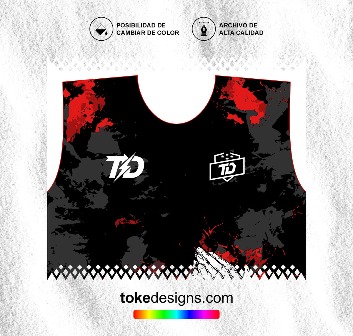 FUTSALERO NEGRO ROJO MANO ROSARIO 26 V1